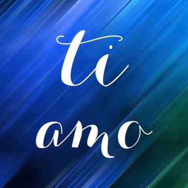 Soyut renkli arkaplan üzerine ti amo metin