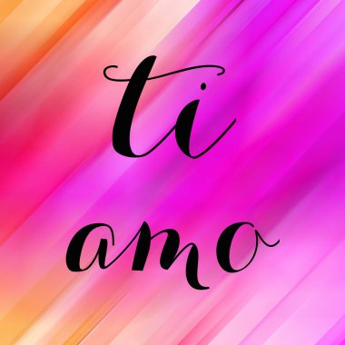 Soyut renkli arkaplan üzerine ti amo metin