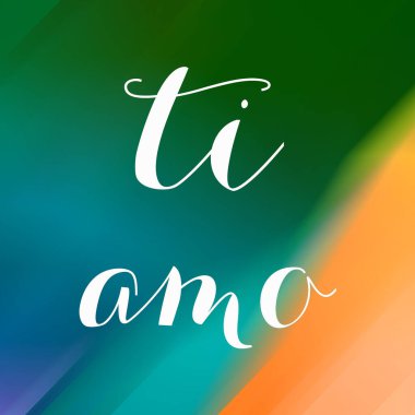 Soyut renkli arkaplan üzerine ti amo metin