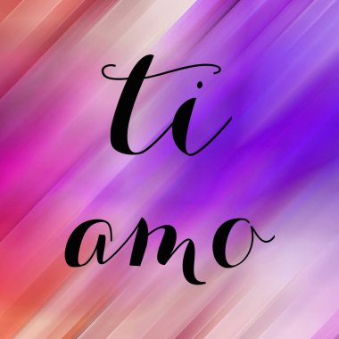 Soyut renkli arkaplan üzerine ti amo metin