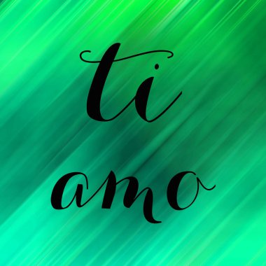 Soyut renkli arkaplan üzerine ti amo metin