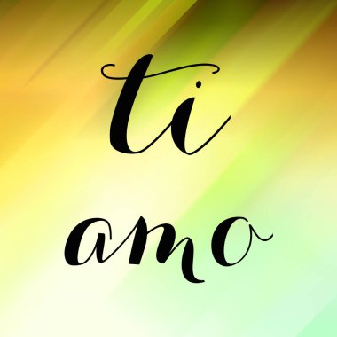 Soyut renkli arkaplan üzerine ti amo metin