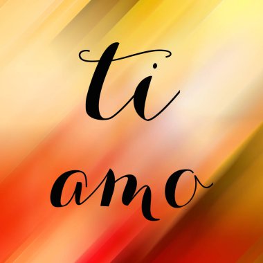 Soyut renkli arkaplan üzerine ti amo metin