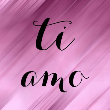 Soyut renkli arkaplan üzerine ti amo metin