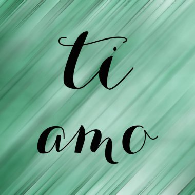 Soyut renkli arkaplan üzerine ti amo metin