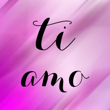 Soyut renkli arkaplan üzerine ti amo metin