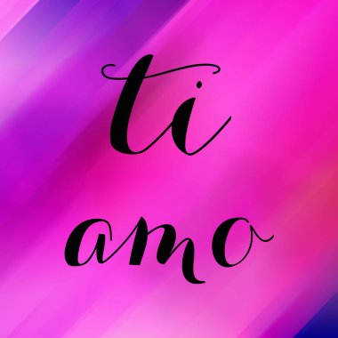 Soyut renkli arkaplan üzerine ti amo metin