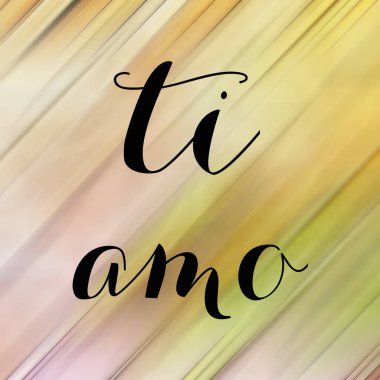 Soyut renkli arkaplan üzerine ti amo metin