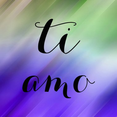 Soyut renkli arkaplan üzerine ti amo metin