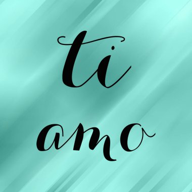 Soyut renkli arkaplan üzerine ti amo metin