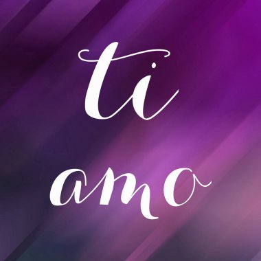 Soyut renkli arkaplan üzerine ti amo metin