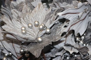 silver and shiny christmas decorations