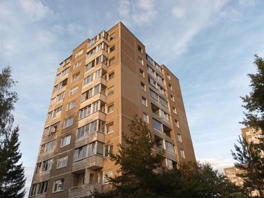 Vilnius, Litvanya 'nın banliyölerinde 80' ler ve 90 'lar mimarisi