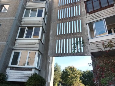 Vilnius, Litvanya 'nın banliyölerinde 80' ler ve 90 'lar mimarisi