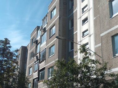 Vilnius, Litvanya 'nın banliyölerinde 80' ler ve 90 'lar mimarisi