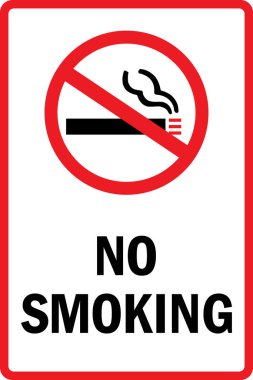 Sigara içilmiyor. Sigara silueti grafik tasarımı. Halka açık alanlarda kısıtlı.