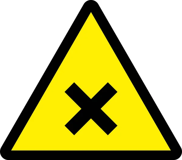 Harmful Warning Sign Black Yellow Background Chemical Safety Signs Symbols — Stock Vector