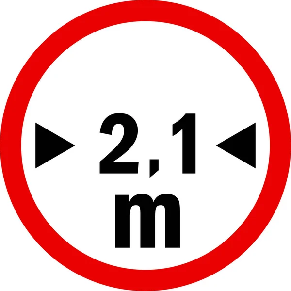 Lebar Kendaraan Membatasi Meter Melebihi Tanda Dilarang Tanda Dan Simbol - Stok Vektor