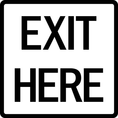 Çıkış imzası. Park yeri simgesi. Güvenlik ve güvenlik sembolleri.