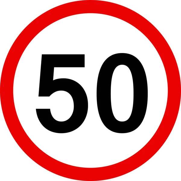 Speed Limit Sign Red Circle Traffic Signs Symbols — Stock Vector