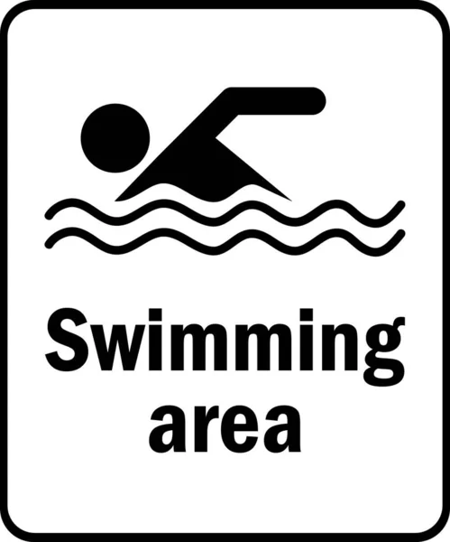 Swimming Area Sign Water Safety Signs Symbols — Stock Vector