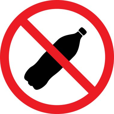 Şişe işareti yok. Plastik şişe fırlatmak yasaktır. Güvenlik işaretleri ve sembolleri.