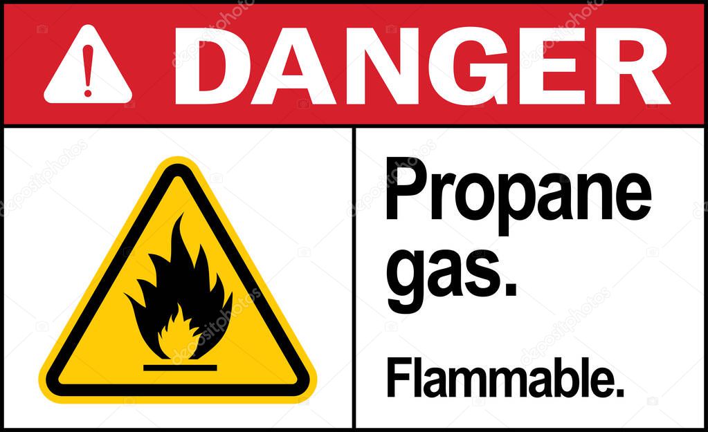 Danger Propane Gas Flammable Sign Hazardous Material Signs And Symbols Premium Vector In Adobe Illustrator Ai Ai Format Encapsulated Postscript Eps Eps Format