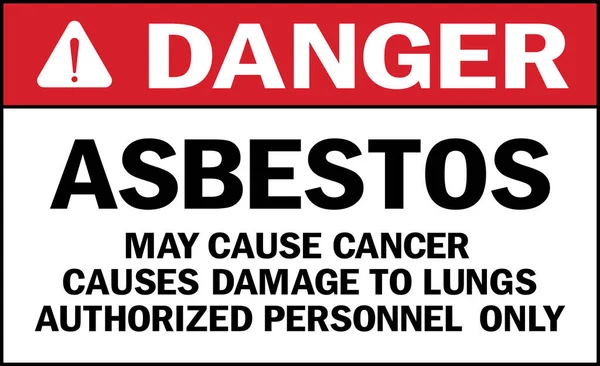 アスベストスの印危険 癌は肺に損傷を引き起こすかもしれない 許可された人員のみ 危険物記号及び記号 — ストックベクタ