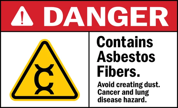Enthält Asbestfasern Warnschild Vermeiden Sie Staub Krebs Und Lungenkrankheiten Zeichen — Stockvektor