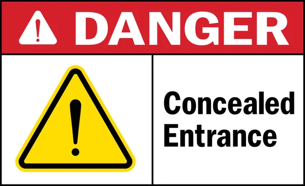 Verdeckte Einfahrt Gefahrenschild Sicherheitszeichen Und Symbole — Stockvektor