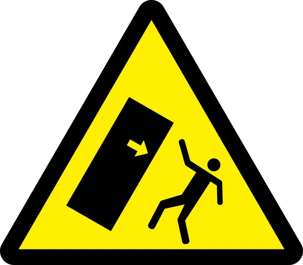 Warnschild Kippen Oder Körperquetschen Schwarz Auf Gelbem Dreieck Hintergrund Sicherheitszeichen — Stockvektor