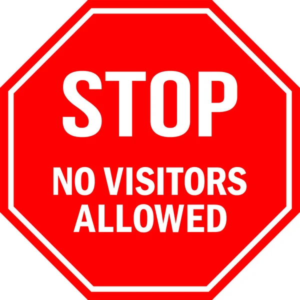 Stop Látogatók Nem Jelentkezhetnek Vörös Nyolcszögletű Háttér Csak Személyzet Léphet — Stock Vector