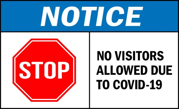 Visitors Allowed Due Covid Notice Sign Safety Signs Symbols — Stock Vector