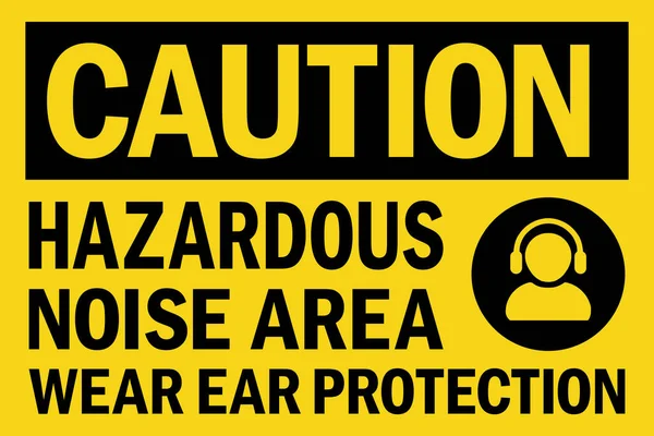 Gefährliche Geräuschbereiche Tragen Ein Warnschild Für Gehörschutz Sicherheitszeichen Und Symbol — Stockvektor