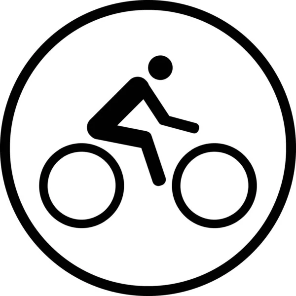 サイクリング練習サイングラフィックデザイン 丸白色の背景 記号と記号 — ストックベクタ