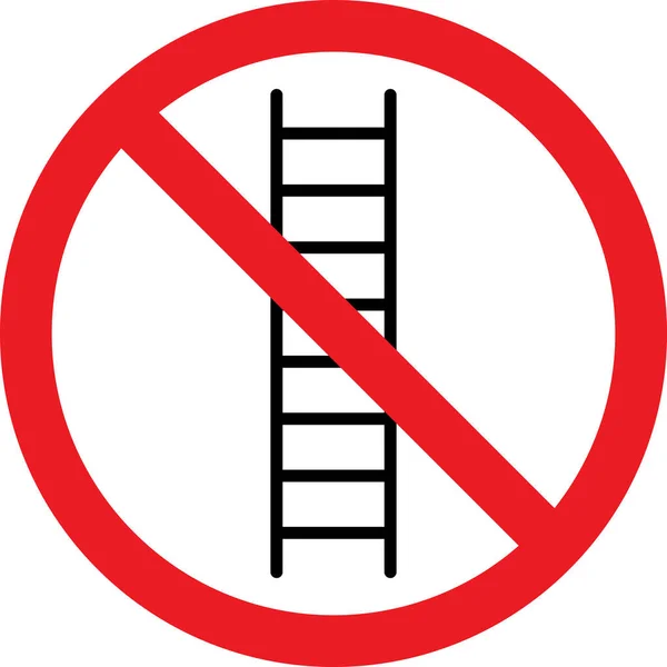 Não Utilize Sinal Escada Fundo Círculo Vermelho Sinais Símbolos Segurança —  Vetores de Stock