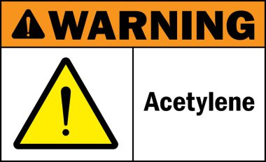 Acetylene warning sign. Chemical safety signs and symbols. clipart
