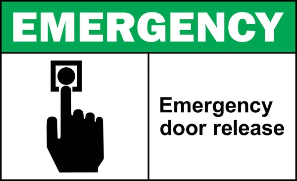 Emergency Door Release Sign Fire Safety Signs Symbols — Stock Vector
