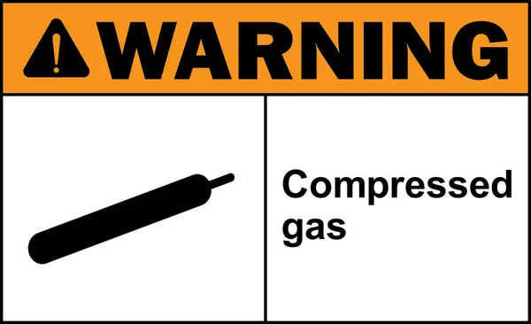 Een Waarschuwingsbord Voor Samengeperst Gas Gevaarlijke Chemische Veiligheidstekens Symbolen — Stockvector