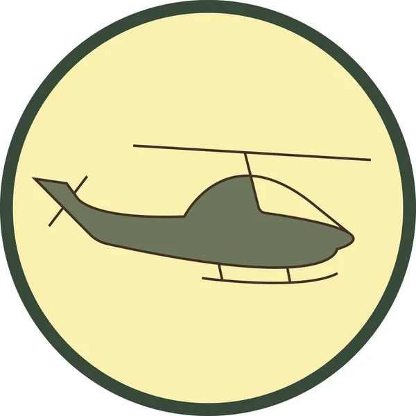 圆形绿色背景直升机图标矢量图形设计 — 图库矢量图片