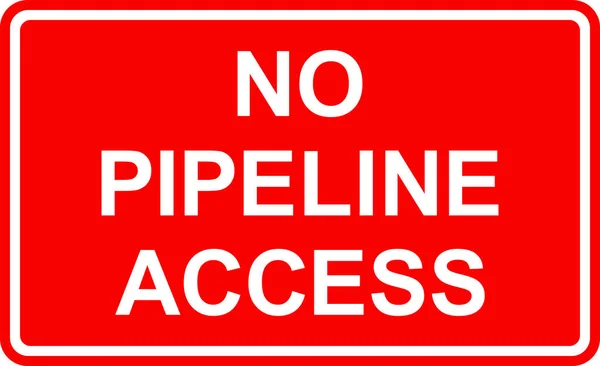 Kein Pipeline Zugangsschild Weiß Auf Rotem Hintergrund Zeichen Und Symbole — Stockvektor