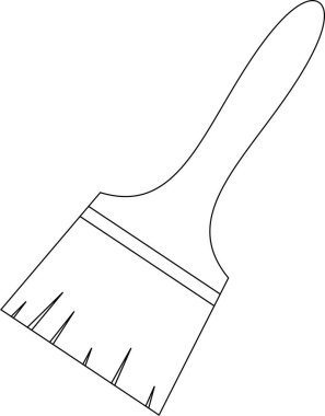 Okul boyama kitabı için boya fırçası çizimi.