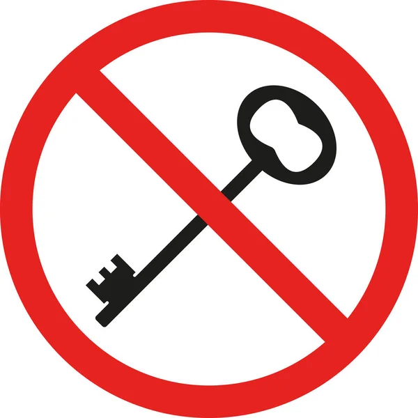 鍵のロックを解除することは禁止されている 禁断の記号と記号 — ストックベクタ