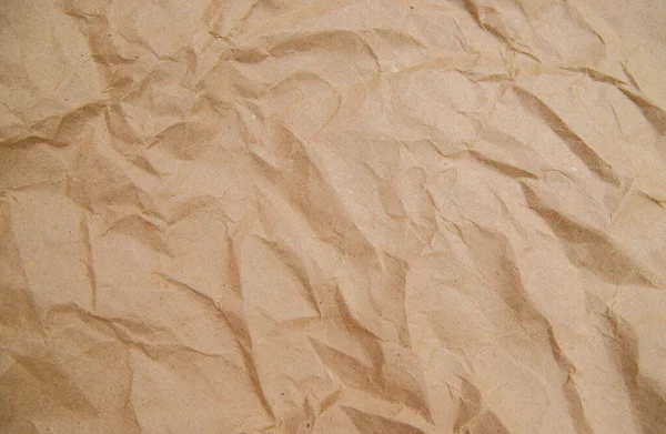 Fondo Textura Están Hechos Papel Kraft Beige Arrugado Papel Envolver — Foto de Stock