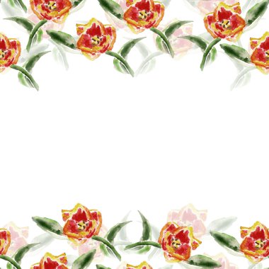 çiçekli suluboya resim