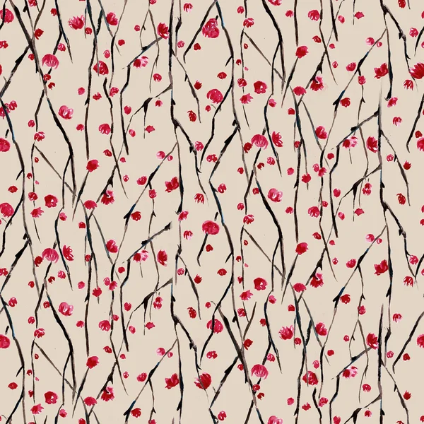 Seamless pattern with the branch of flowers — Stock Photo, Image