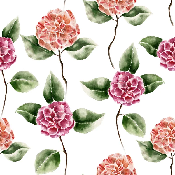 Bezešvé pattern s? amellia květ — Stock fotografie
