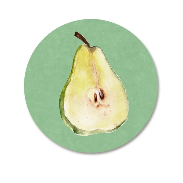 Fondo con pera. Acuarela frutas ilustración . —  Fotos de Stock