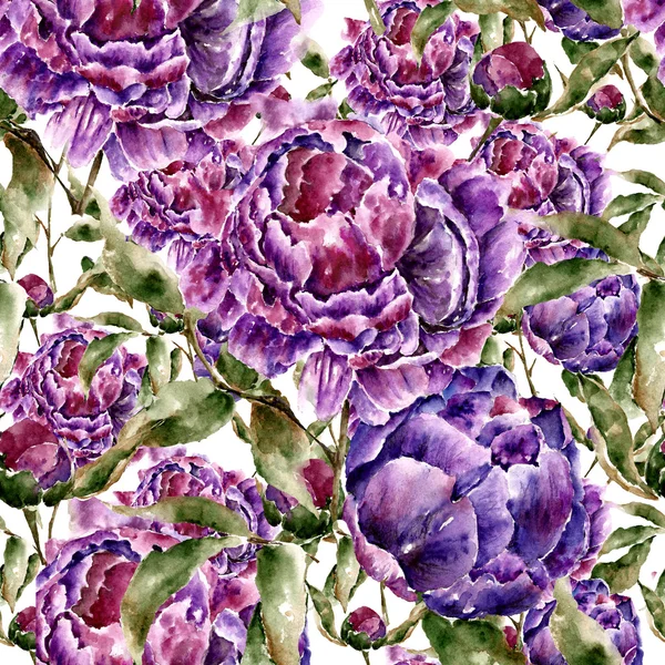 花のシームレスなパターン。水彩イラスト. — ストック写真