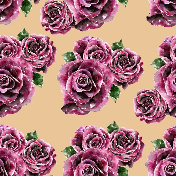 Çiçekler ile Seamless modeli. Suluboya resim.